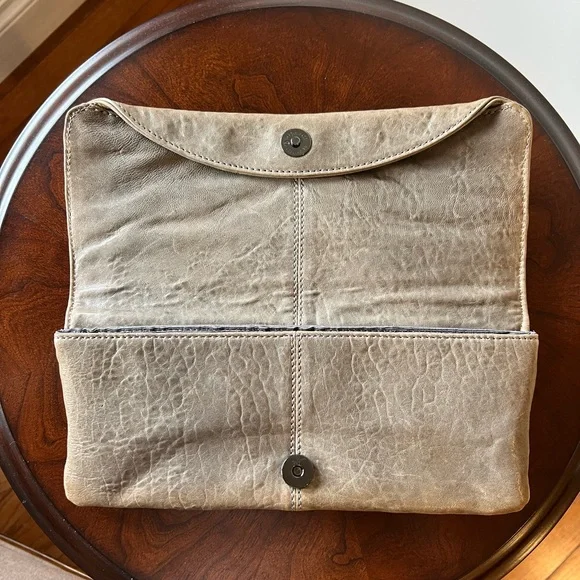 BCBGMaxAzria Taupe  Clutch with Gunmetal Studs - Picture 2 of 7